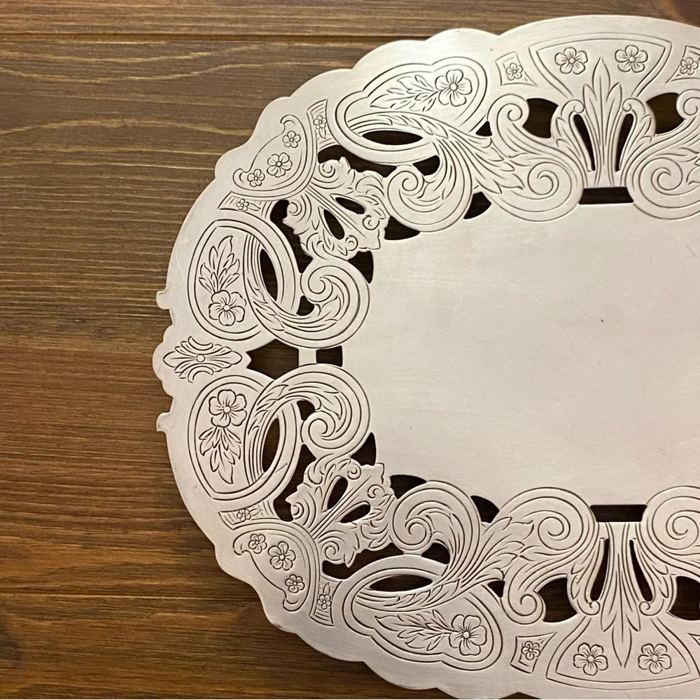 Vintage Wallace 7311 silver plate trivet riser home decor - Picture 5 of 8